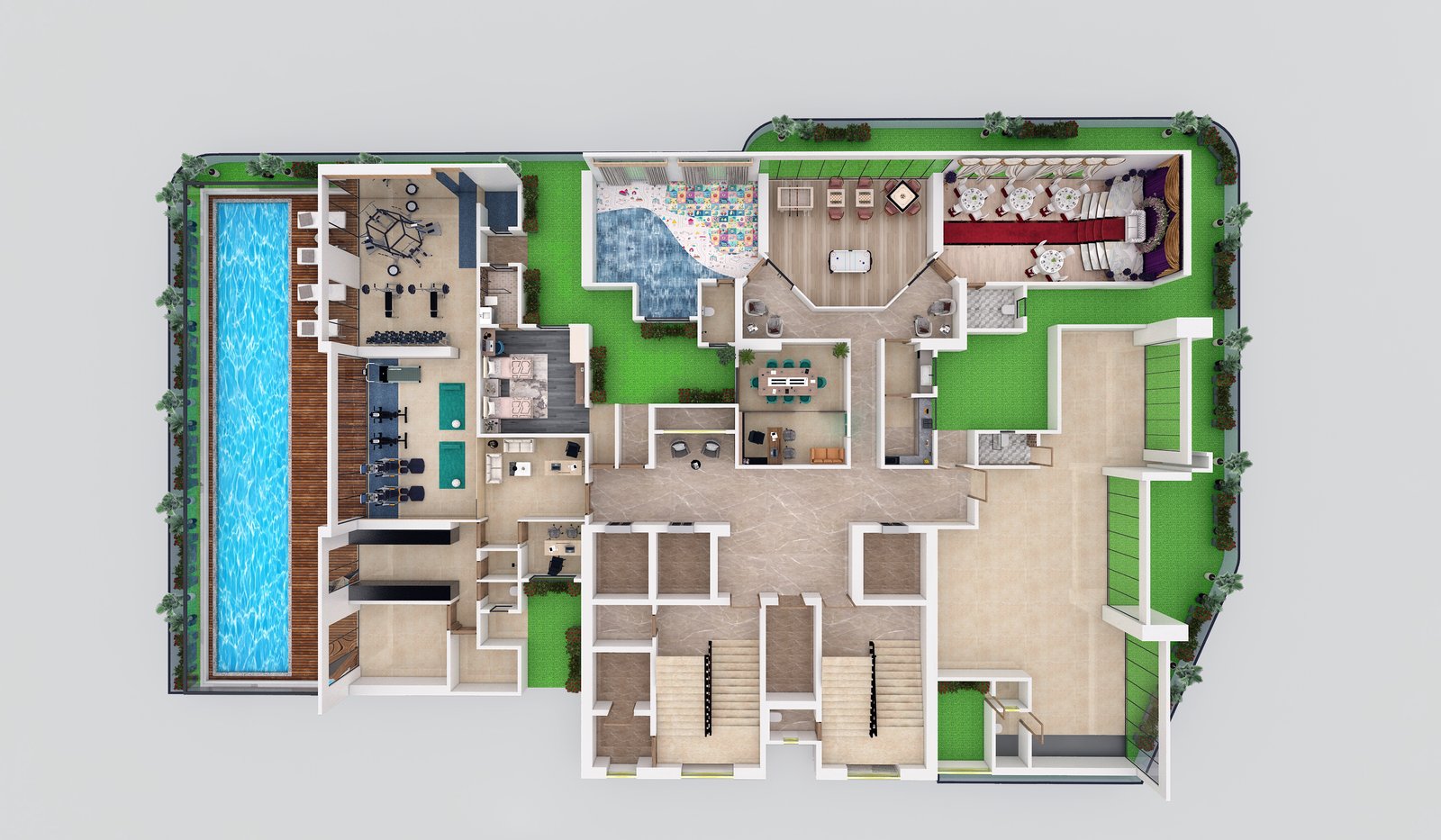 Vaishno Sky E Deck Amenities Layout